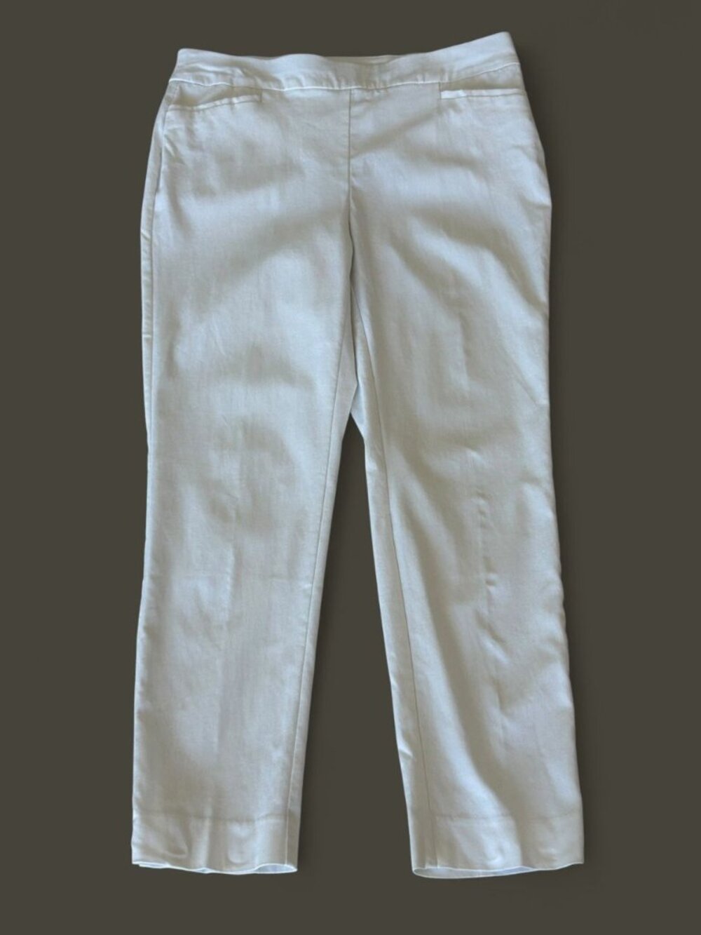 Chico's White Pants Pull On Stretch Cropped Size 1 R Size 8